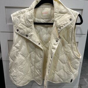 Free People Movement Cream Vest with Snap Front